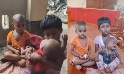 ইউনিয়ন পরিষদে ফেলে যাওয়া তিন সন্তানের কাছে ফিরলেন মা